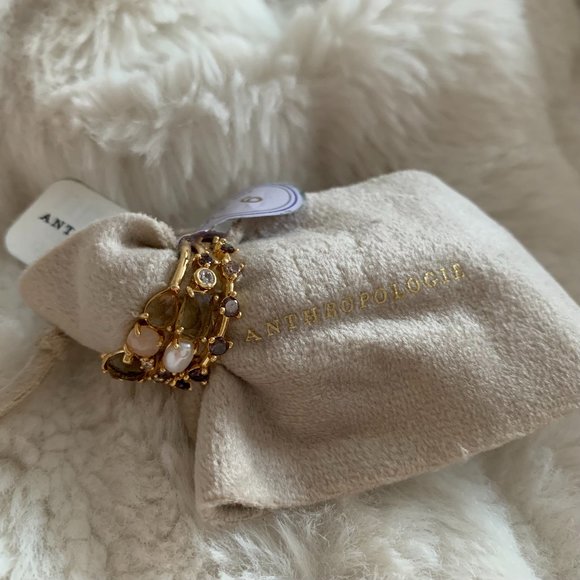 NWT Anthropologie Stacked Birthstone Ring - June - Sz 6 - Picture 3 of 3
